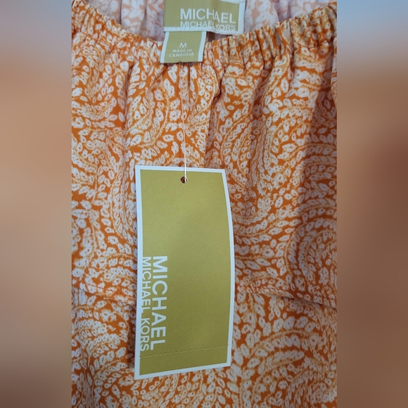 Michael Kors Orange Ruffled Blouse with Long Sleeves - Picture 4 of 5